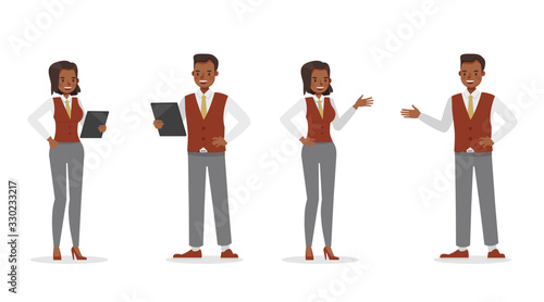business people working in office character vector design. no79