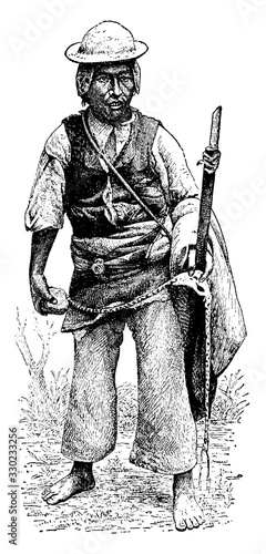An Indian man, vintage illustration.