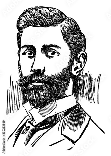 Man with Beard, vintage illustration