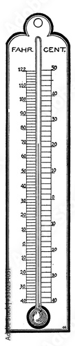 Thermometer, vintage illustration