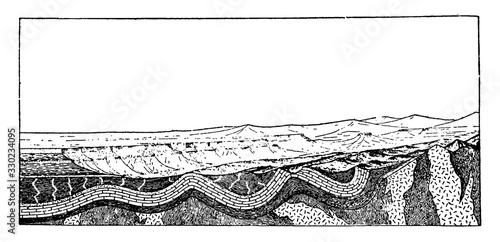 Stratified Layers, vintage illustration