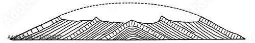 Eroded Anticline, vintage illustration