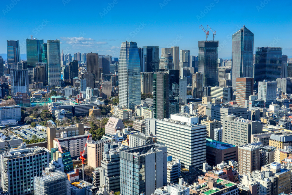 東京　2020年 景色　HDR 展望　展望台　俯瞰　遠景　昼間　快晴　青空