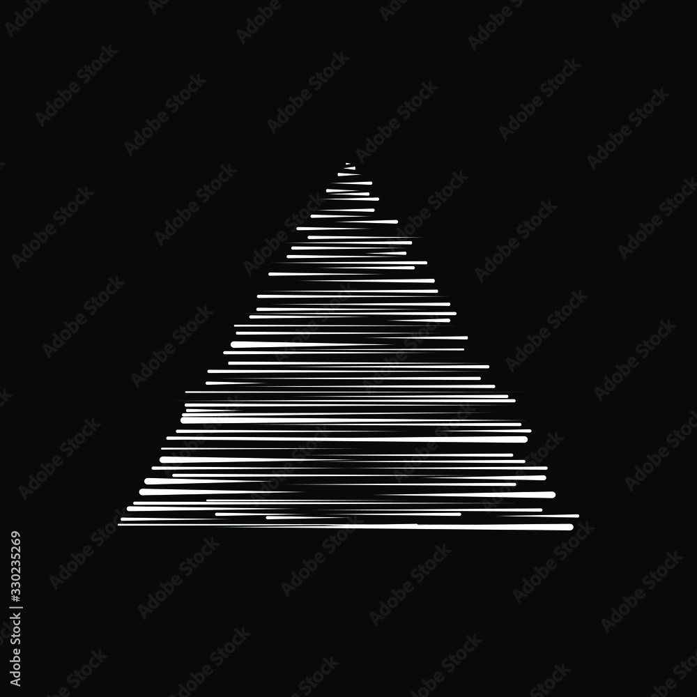 White horizontal stripes in triangle form. Vector illustration. Abstract monochrome background. Design element for logo, tattoo, prints, web, template, and textile pattern White horizontal stripes in triangle form. Vector illustration. Abstract monochrome background. Design element for logo, tattoo, prints, web, template, and textile pattern