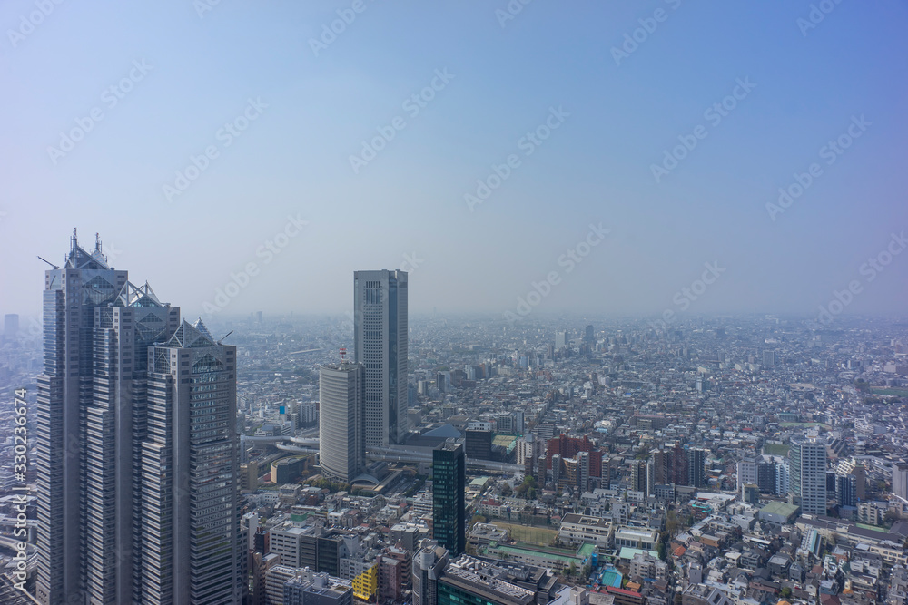東京新宿　高層ビルからの風景