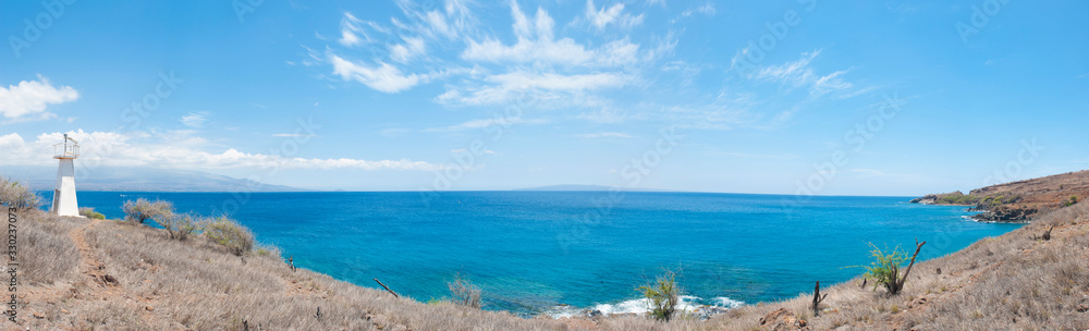 Panoramic Ocean View with a Light House