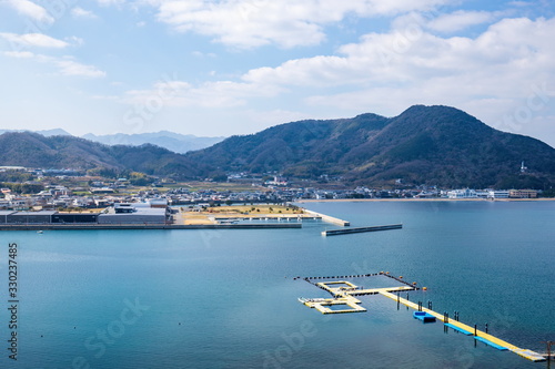 Landscape of Tsuda coast in the seto inland sea (tsuda,sanuki city), Kagawa,Shikoku,Japan