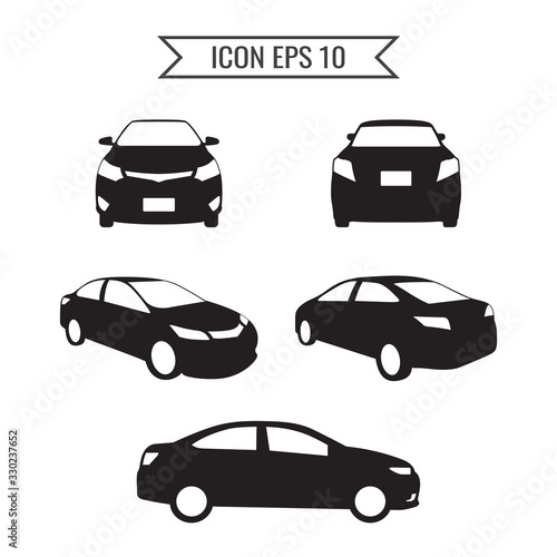Car icon set isolated on the white background. Ready to apply to your design. Vector illustration.