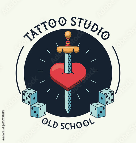 sword in heart tattoo studio image artistic