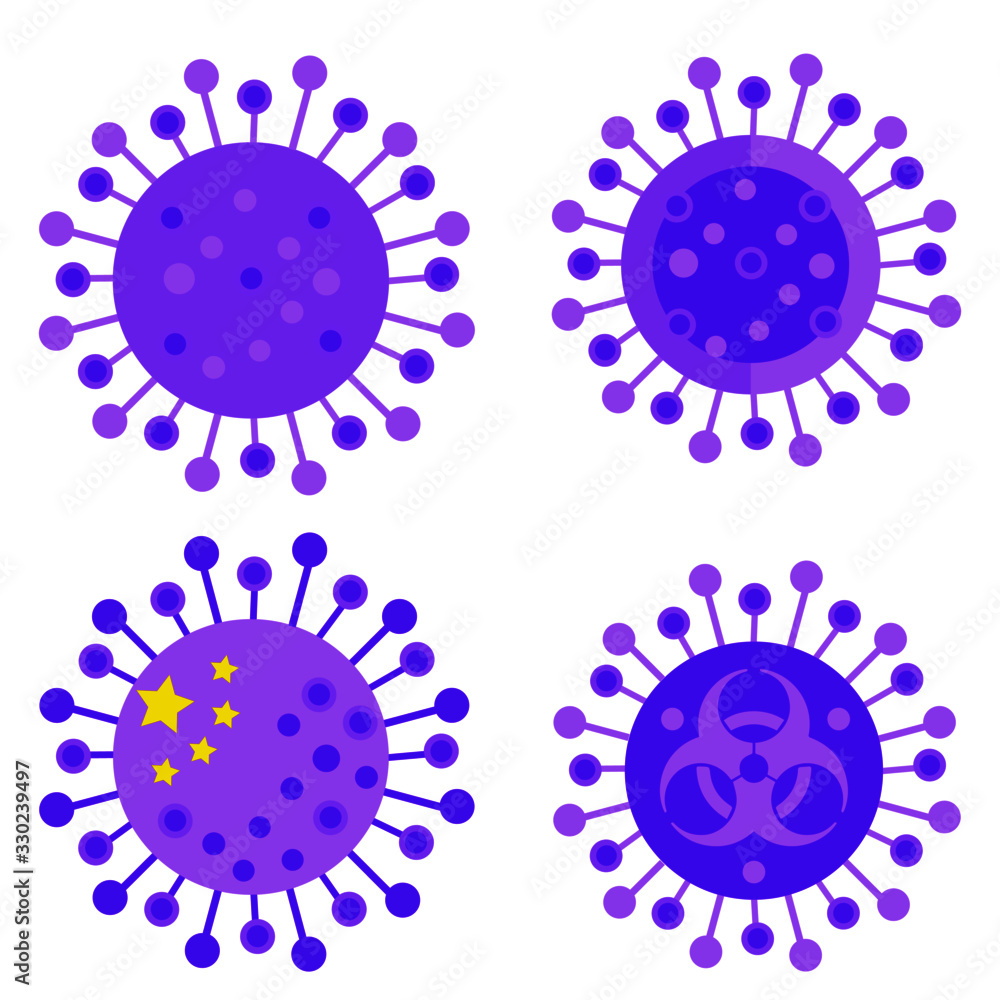 Coronavirus icons set. Flat vector illustration for any web design on white background Coronavirus icons set. Flat vector illustration for any web design on white background