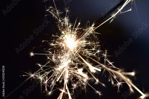 Bright sparks with black background  festive fireworks