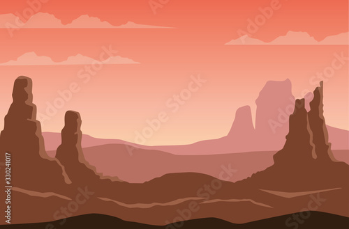 beautiful landscape with desert scene