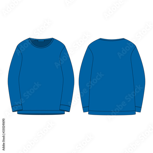 Sportswear blue sweatshirt isolated on white background.