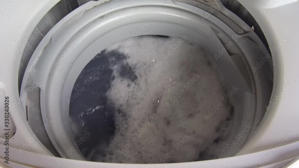 inside running washing machine inside running washing machine