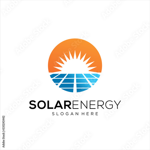Sun solar energy logo design template. solar tech logo designs, Idea logo design inspiration