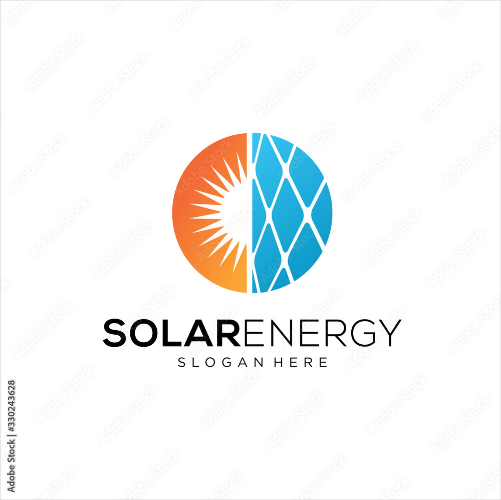 Sun solar energy logo design template. solar tech logo designs, Idea