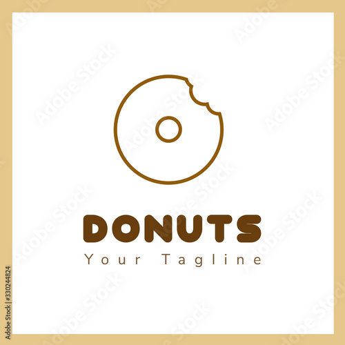 line art logo design template chocolate donuts for your brand