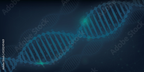 DNA chromosome concept. Science technology vector background 