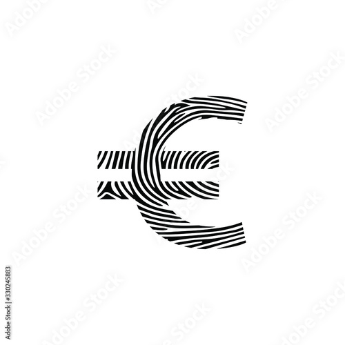 Euro Icon. Euro symbol. Fingerprint Concept Euro Currency Icon Symbol vector design. EUR