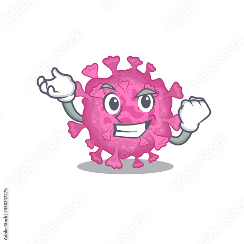Corona virus organic cartoon character style with happy face