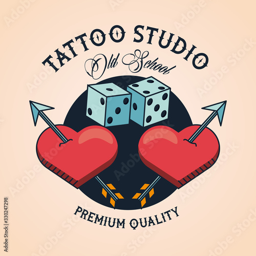 hearts and dices tattoo studio image artistic