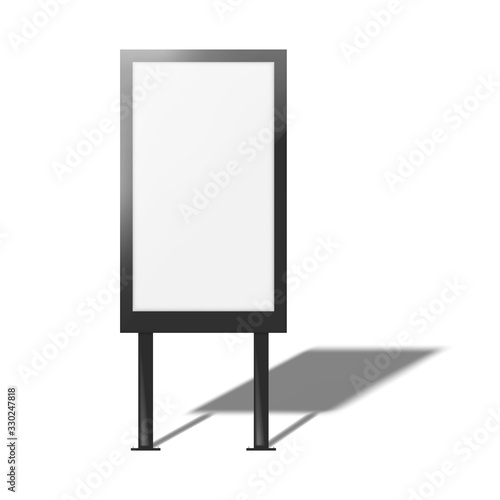 Light box, vector mockup. Blank white lightbox, template. Empty advertising banner stand, mock-up