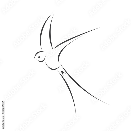 Vector swallow flying design on white background. Bird. icon. Wild Animals. symbol. logo. Illustrator
