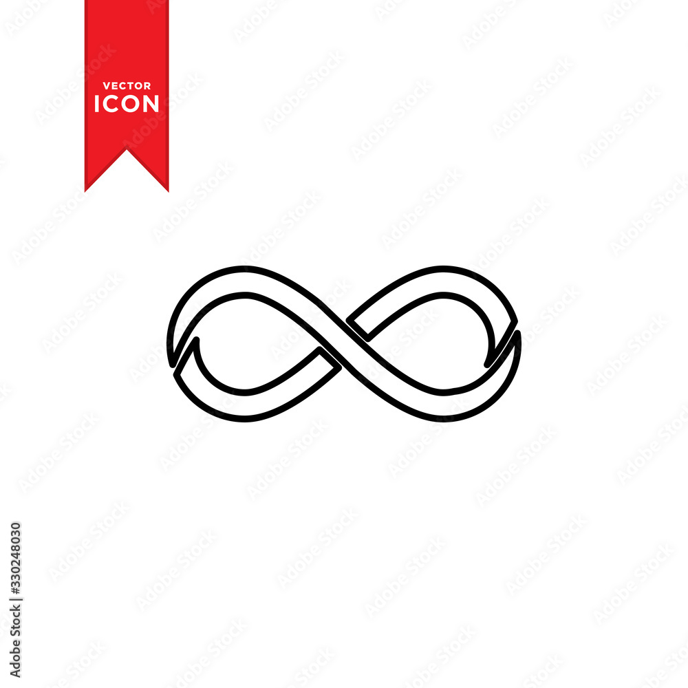 Infinity icon vector. Infinity sign in logo symbol. Trendy flat design style.