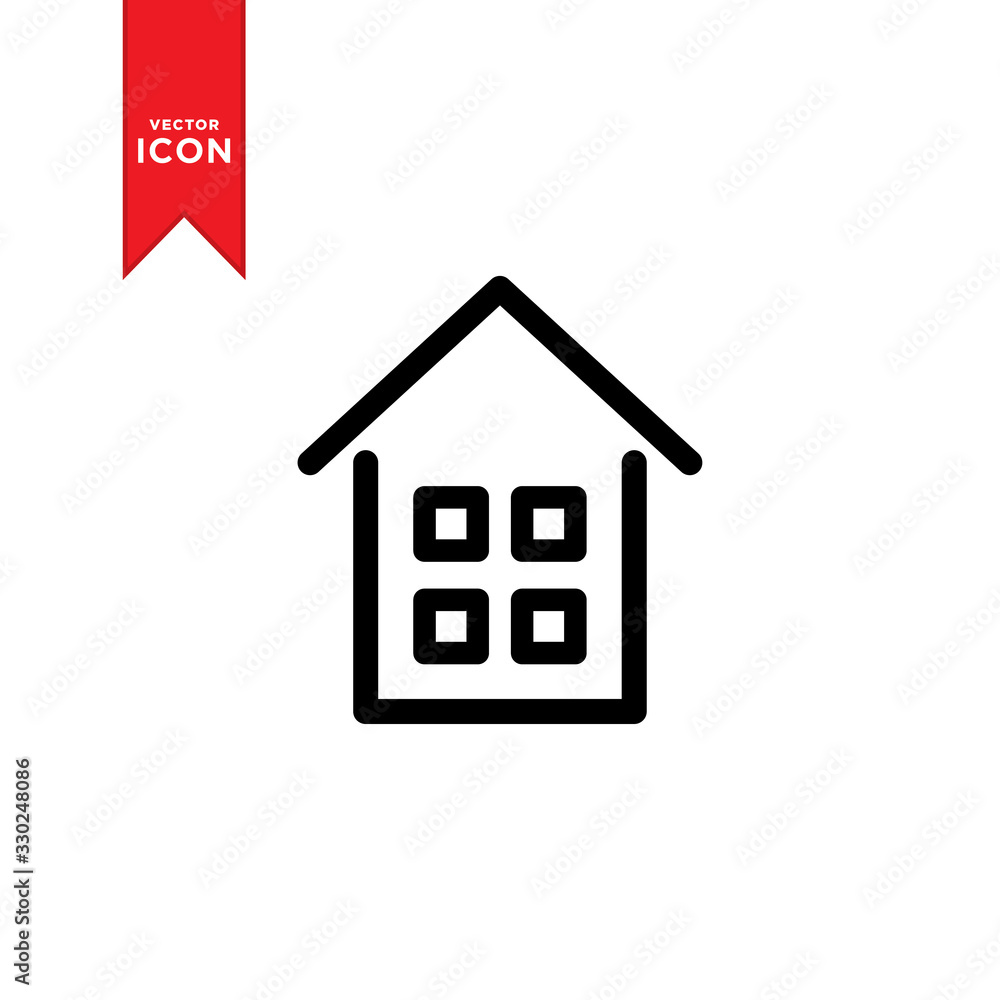 Home icon vector. Outline icon home isolated on white background. Home icon vector. Outline icon home isolated on white background.