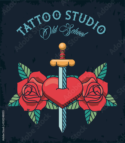sword in heart tattoo studio image artistic