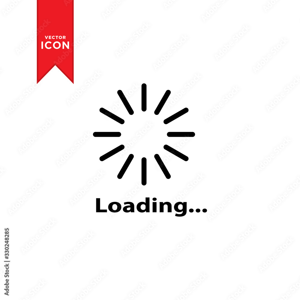 Fototapeta premium Loading icon vector. Loading symbol logo on white background. Modern design style.