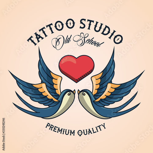 birds and heart tattoo studio image artistic