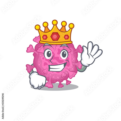 The Royal King of corona virus organic cartoon character design with crown © kongvector