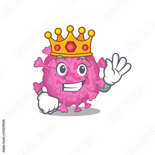 The Royal King of corona virus organic cartoon character design with crown
