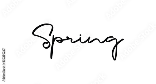 Spring text lettering sign. Modern typographic design element.