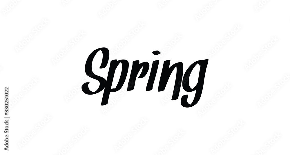 Spring text lettering sign. Modern typographic design element. Spring text lettering sign. Modern typographic design element.