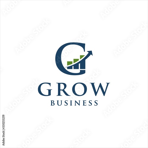 Initial G Investment Logo. Financial Growth Concept with Abstract Blue and Green Design