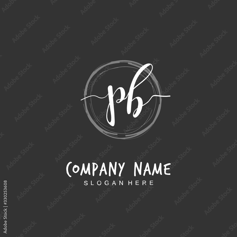 Handwritten initial letter P B PB for identity and logo. Vector logo template with handwriting and signature style. Handwritten initial letter P B PB for identity and logo. Vector logo template with handwriting and signature style.