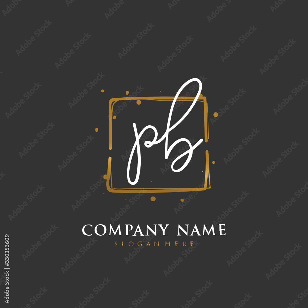 Handwritten initial letter P B PB for identity and logo. Vector logo template with handwriting and signature style. Handwritten initial letter P B PB for identity and logo. Vector logo template with handwriting and signature style.