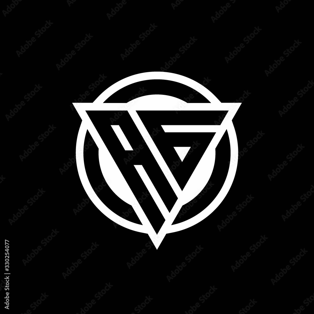 AG logo with negative space triangle shape and circle rounded