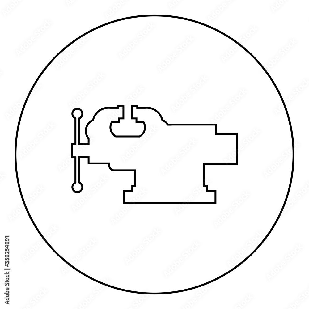 Vice Jaw vise Repair clamp tool icon in circle round outline black color vector illustration flat style image Vice Jaw vise Repair clamp tool icon in circle round outline black color vector illustration flat style image