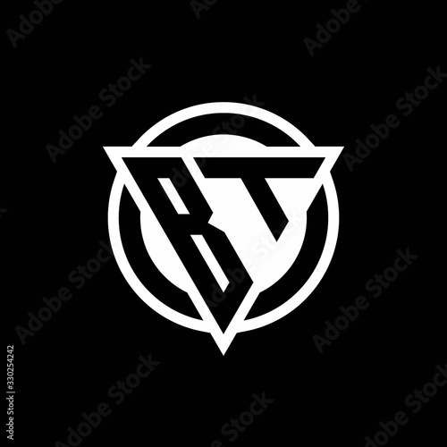 BT logo with negative space triangle shape and circle rounded