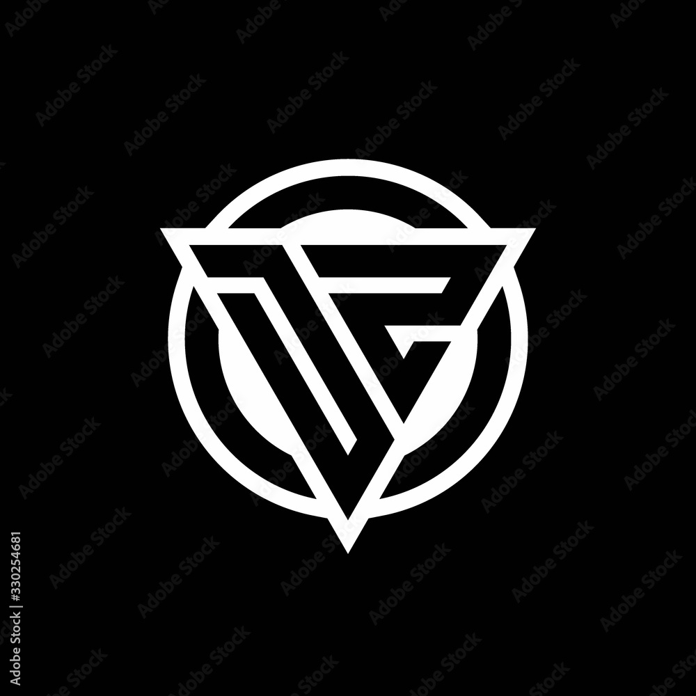 DZ logo with negative space triangle shape and circle rounded DZ logo with negative space triangle shape and circle rounded