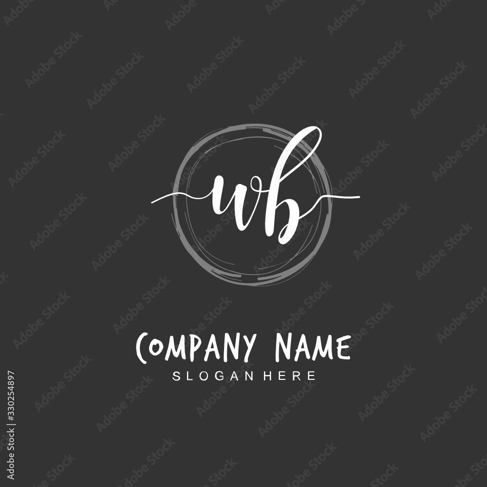 Handwritten initial letter W B WB for identity and logo. Vector logo template with handwriting and signature style. Handwritten initial letter W B WB for identity and logo. Vector logo template with handwriting and signature style.