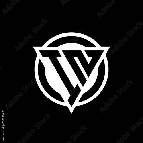 IN logo with negative space triangle shape and circle rounded