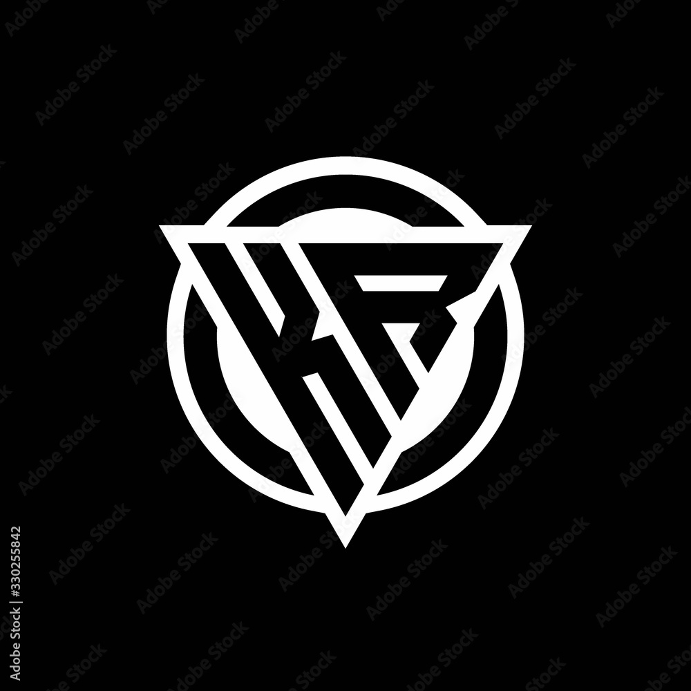 KR logo with negative space triangle shape and circle rounded KR logo with negative space triangle shape and circle rounded