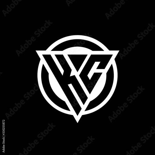 KC logo with negative space triangle shape and circle rounded