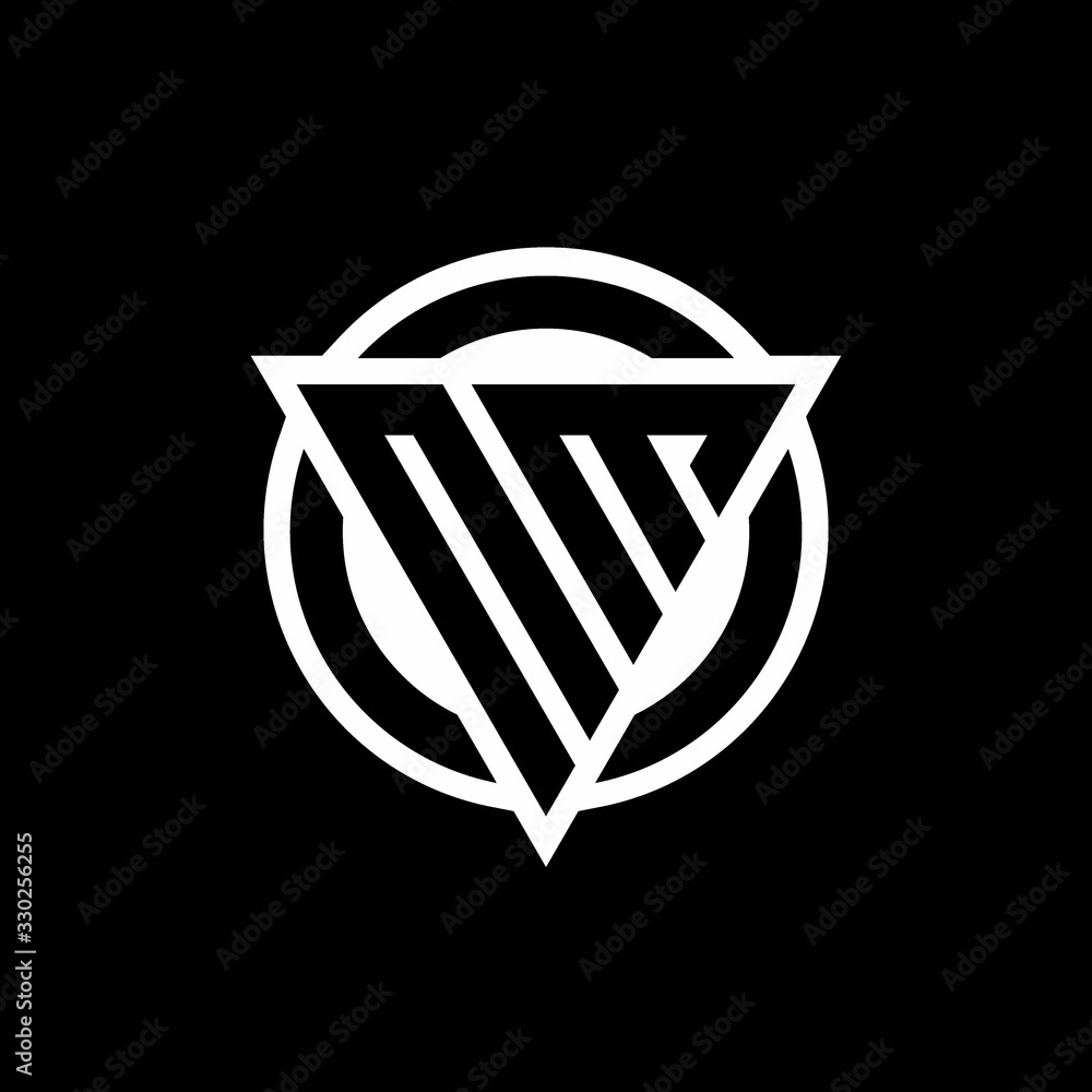 NM logo with negative space triangle shape and circle rounded NM logo with negative space triangle shape and circle rounded