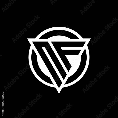 NF logo with negative space triangle shape and circle rounded