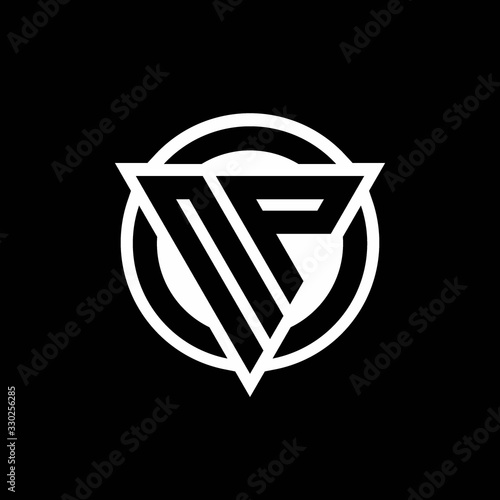 NP logo with negative space triangle shape and circle rounded